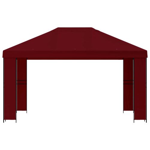 Шатра 4 × 3 m Бургундско червен Полиестер и стомана 190 gsm