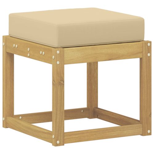 Външна табуретка Бяло 43 x 43 x 45 см Солидно акациево дърво