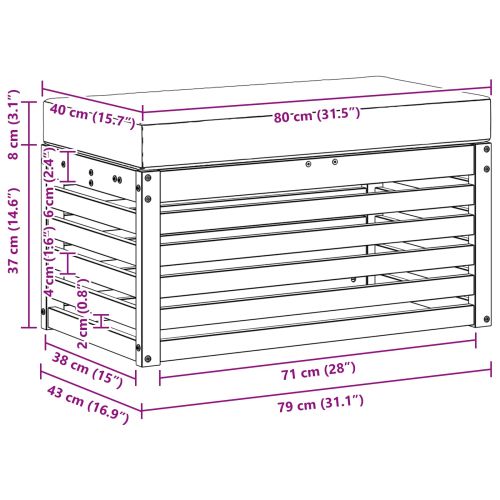 Външна табуретка Бяло 80 x 43 x 45 см Солидно акациево дърво
