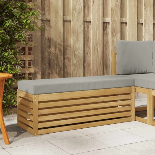 Външна табуретка Бяло 115 x 43 x 45 см Солидно акациево дърво