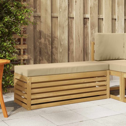 Външна табуретка Бяло 115 x 43 x 45 см Солидно акациево дърво