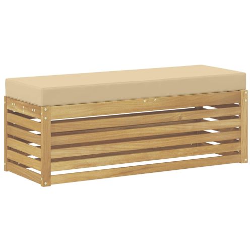 Външна табуретка Бяло 115 x 43 x 45 см Солидно акациево дърво