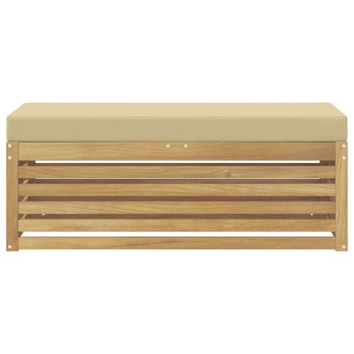 Външна табуретка Бяло 115 x 43 x 45 см Солидно акациево дърво