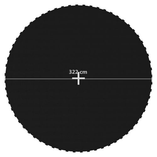 Отскачаща повърхност за кръгъл батут 12 Ft/3,66 м черен текстил