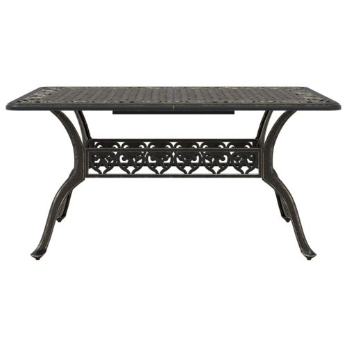 Градински трапезен комплект, 5 части, бронз, лят алуминий