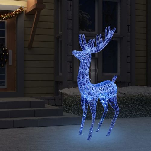 XXL Акрилни коледни елени, 250 LED, 180 см, син