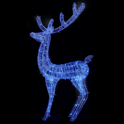 XXL Акрилни коледни елени, 250 LED, 180 см, син