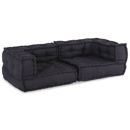 2-местен модулен диван антрацит 140x70x36 плат