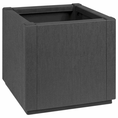 Кутия за цветя в градината Тъмен сив 36 x 36 x 35 см ПП