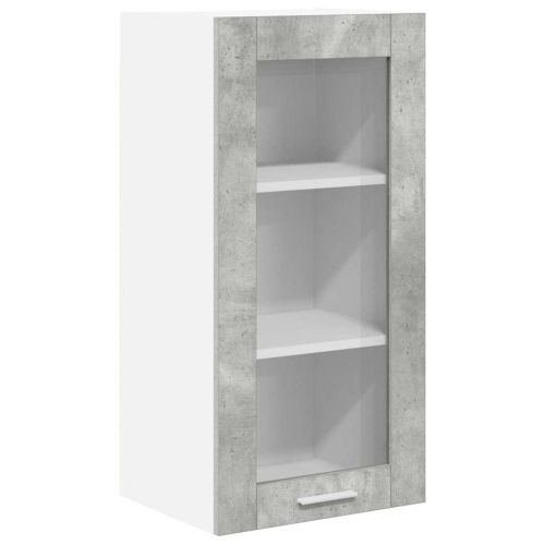 Висящ шкаф Циментено сиво 40 x 31 x 80 см Инженерно дърво