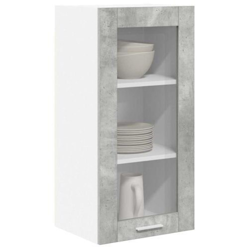 Висящ шкаф Циментено сиво 40 x 31 x 80 см Инженерно дърво