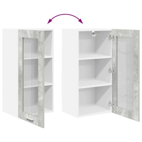 Висящ шкаф Циментено сиво 40 x 31 x 80 см Инженерно дърво
