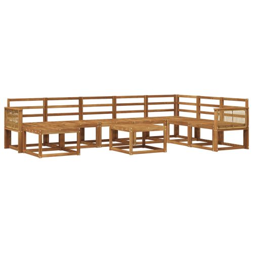 Комплект дивани за открито 9 pcs Натурално