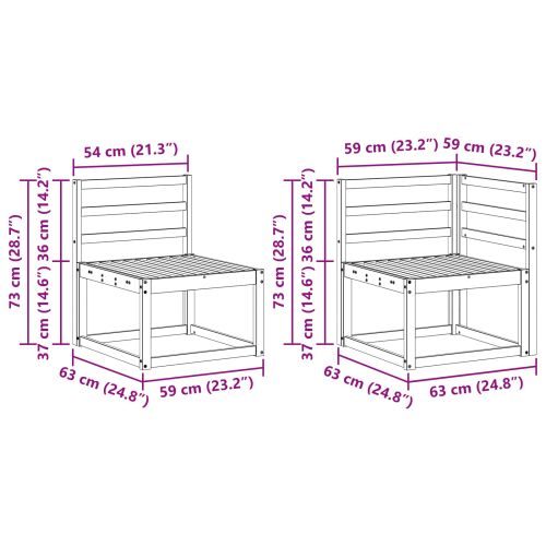 Комплект дивани за открито 7 pcs Натурално