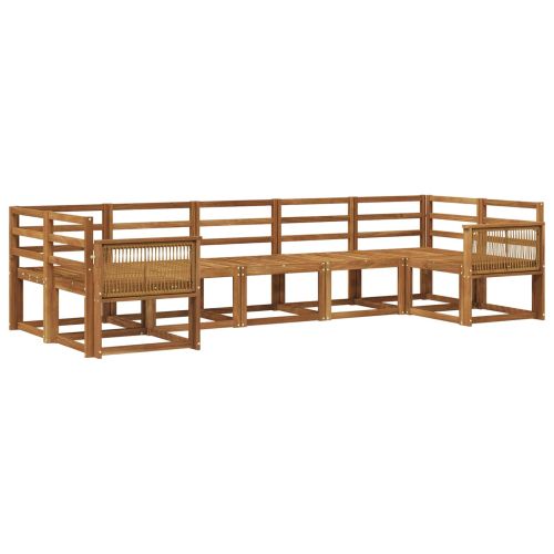 Комплект дивани за открито 7 pcs Натурално