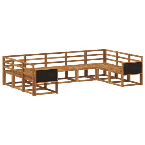 Комплект дивани за открито 9 pcs Натурално