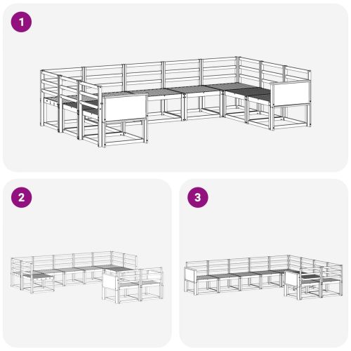 Комплект дивани за открито 9 pcs Натурално