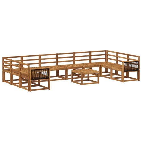 Комплект дивани за открито 11 pcs Натурално
