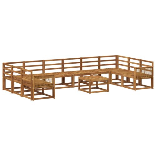 Комплект дивани за открито 11 pcs Натурално