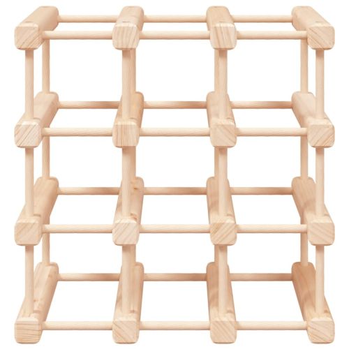 Поставка за вино за 12 бутилки 36x23x36 см бор масив