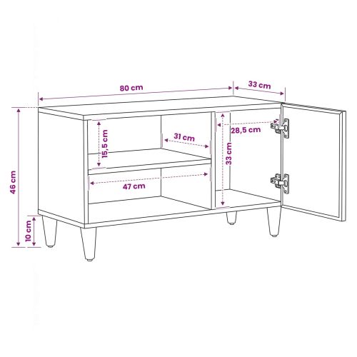 Шкафове за съхранение със съхранение Кафяво 80 x 31,5 x 46 см