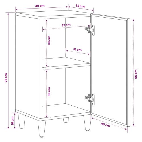 Шкафове за съхранение със съхранение Кафяво 40 x 33,5 x 75 см