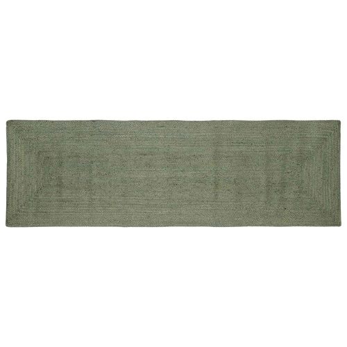 Килими за помещение Правоъгълна Маслиненозелено 80 x 300 cm