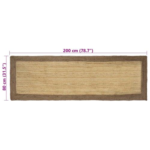 Килими за помещение Правоъгълна Естествен и сив 80 x 200 cm юта