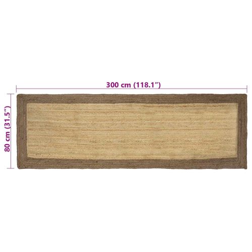 Килими за помещение Правоъгълна Естествен и сив 80 x 300 cm юта