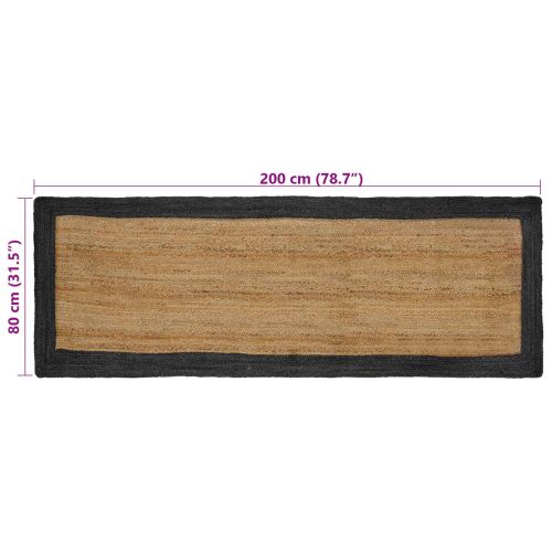 Килими за помещение Тъмносиво 80 x 200 cm юта