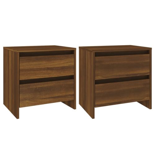 Нощни шкафчета 2 бр кафяв дъб 45x34,5x44,5 см инженерно дърво