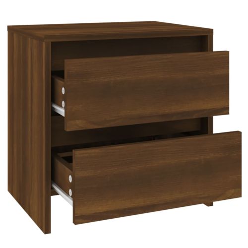 Нощни шкафчета 2 бр кафяв дъб 45x34,5x44,5 см инженерно дърво