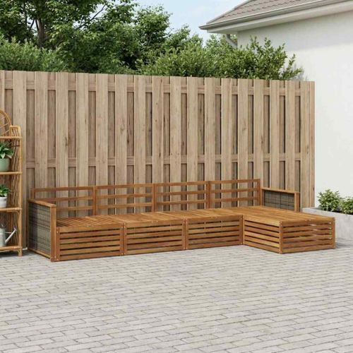 Комплект дивани за открито 5 pcs Натурално