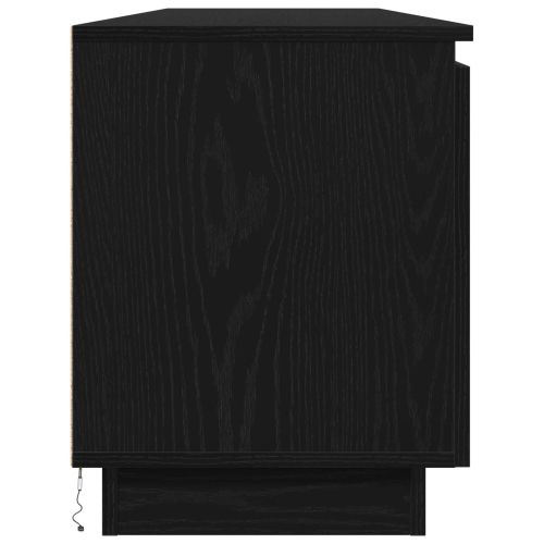 ТВ шкаф с LED Черния дъб 180 x 38 x 49 см Инженерно дърво