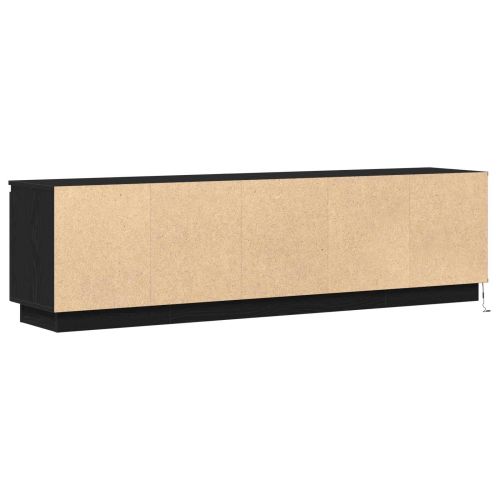 ТВ шкаф с LED Черния дъб 180 x 38 x 49 см Инженерно дърво