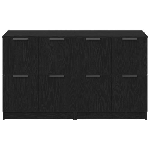 Служебен шкаф 2 pcs Черния дъб 60 x 30 x 70 см Инженерно дърво