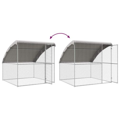 Клетка за пилета 3 pcs Сребрист 600 x 200 x 200 см Стомана и PE