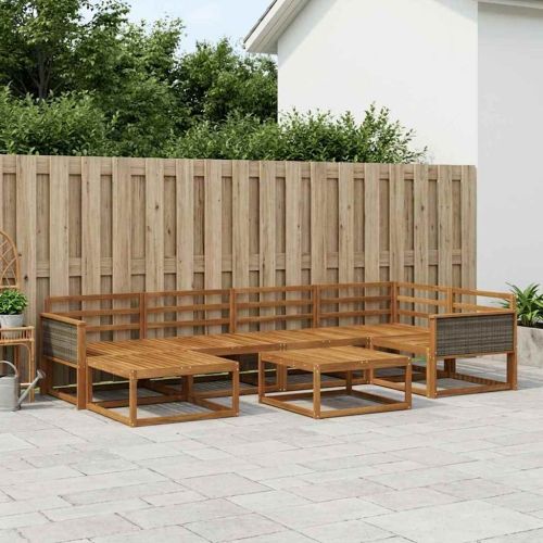 Комплект дивани за открито 7 pcs Натурално