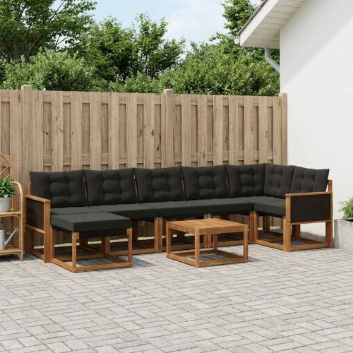 Комплект дивани за открито 8 pcs Естествено и черно