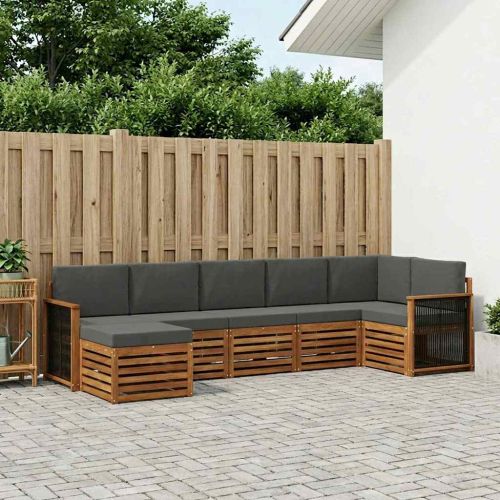 Комплект секционен диван 6 pcs Натурален и Антрацит