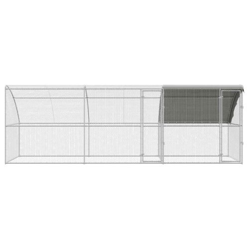 Клетка за пилета 3 pcs Сребрист 600 x 200 x 200 см Стомана и PE