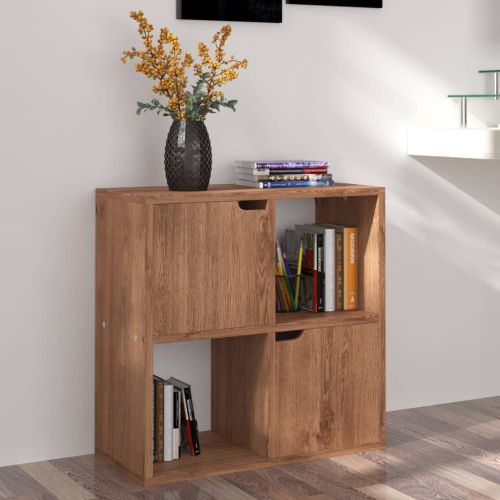 Рафтове за книги, кафяв дъб, 60x27,5x59,5 см, инженерно дърво