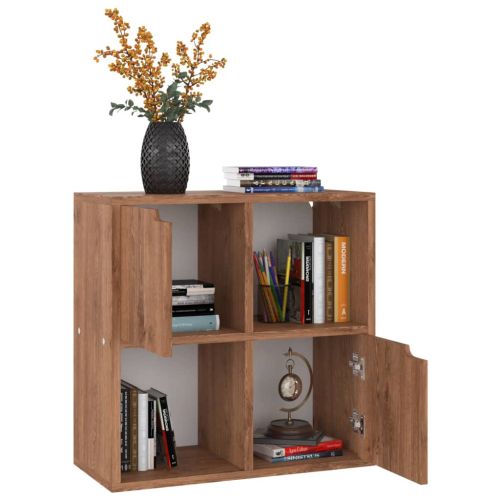 Рафтове за книги, кафяв дъб, 60x27,5x59,5 см, инженерно дърво