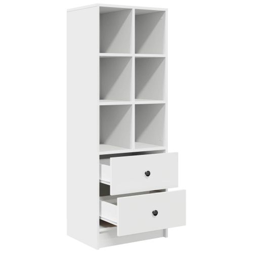 Висок шкаф с чекмедже Бяло 45,5 x 34 x 127 см