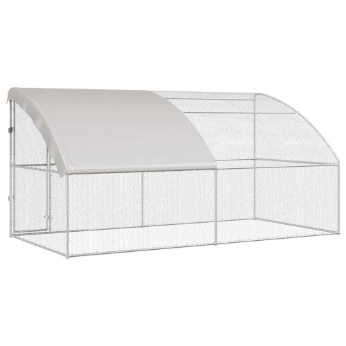 Клетка за пилета 2 pcs Сребрист 400 x 200 x 200 см Стомана и PE