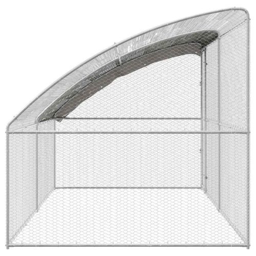 Клетка за пилета 2 pcs Сребрист 400 x 200 x 200 см Стомана и PE