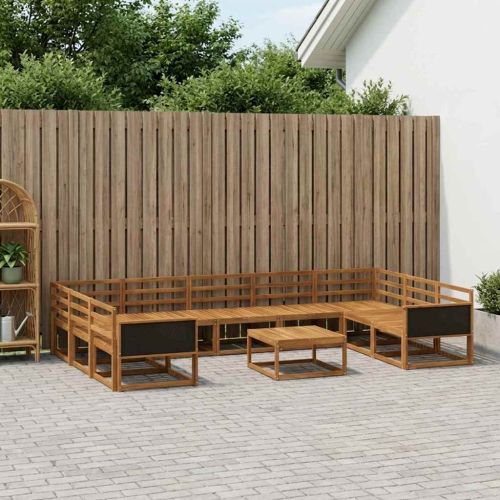 Комплект дивани за открито 10 pcs Натурално