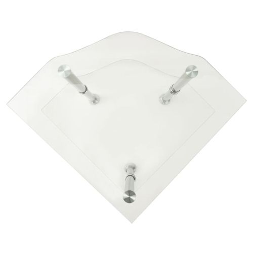 Странична маса с 2 рафта прозрачна 38x38x50 см закалено стъкло