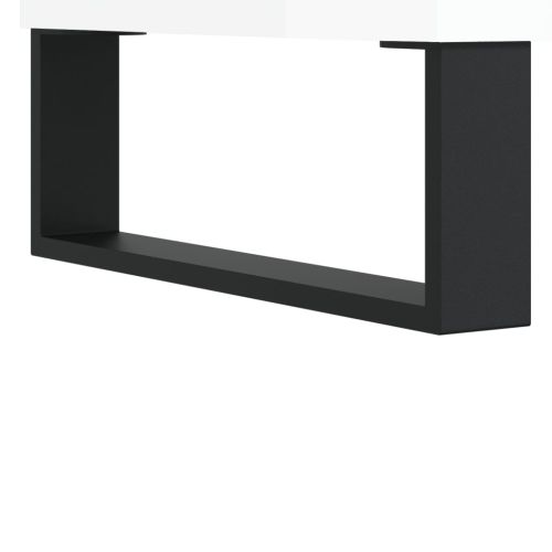 ТВ шкаф бял гланц 100x34,5x44,5 см инженерно дърво