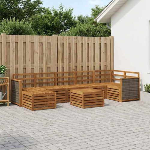 Комплект дивани за открито 7 pcs Натурално